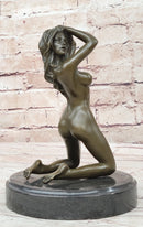 Erotic Nude Female Figurine Vouge Pose Bronze Sculpture Statue Modern Art Mavchi 9" x 6"