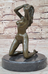Erotic Nude Female Figurine Vouge Pose Bronze Sculpture Statue Modern Art Mavchi 9" x 6"