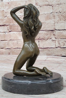 Erotic Nude Female Figurine Vouge Pose Bronze Sculpture Statue Modern Art Mavchi 9" x 6"