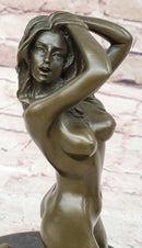 Erotic Nude Female Figurine Vouge Pose Bronze Sculpture Statue Modern Art Mavchi 9" x 6"