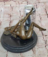 Erotic Bronze Sculpture Figure Nude Girl on Her Back Sexual Art by Mavchi