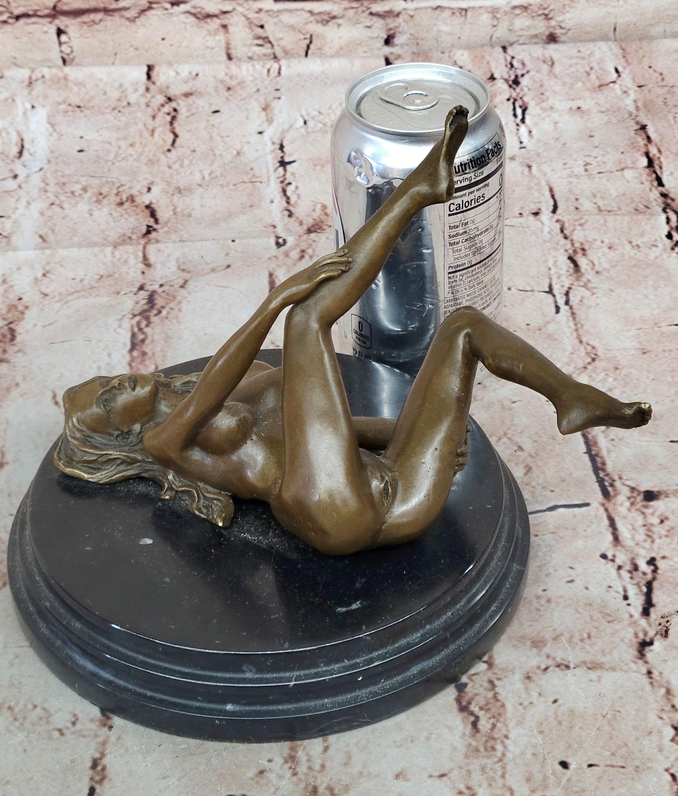 Erotic Bronze Sculpture Figure Nude Girl on Her Back Sexual Art by Mavchi