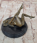 Erotic Bronze Sculpture Figure Nude Girl on Her Back Sexual Art by Mavchi