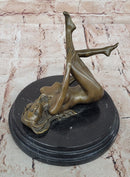 Erotic Bronze Sculpture Figure Nude Girl on Her Back Sexual Art by Mavchi
