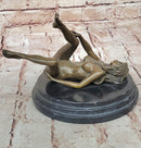 Erotic Bronze Sculpture Figure Nude Girl on Her Back Sexual Art by Mavchi