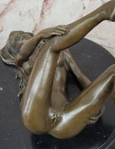 Erotic Bronze Sculpture Figure Nude Girl on Her Back Sexual Art by Mavchi