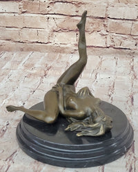 Erotic Exhibitionist Nude Female Exposed Figure Bronze Sculpture by Mavchi