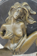 Erotic Exhibitionist Nude Female Exposed Figure Bronze Sculpture by Mavchi
