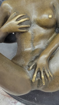 Erotic Exhibitionist Nude Female Exposed Figure Bronze Sculpture by Mavchi