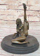 Erotic Nude Bronze Sculpture Statue Figure Naked Girl Raising Her Leg by Mavchi