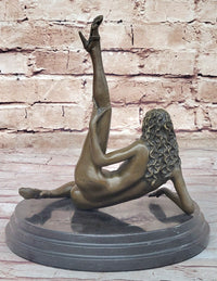 Erotic Nude Bronze Sculpture Statue Figure Naked Girl Raising Her Leg by Mavchi