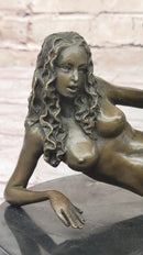 Erotic Nude Bronze Sculpture Statue Figure Naked Girl Raising Her Leg by Mavchi
