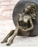 Nude Erotic Girl Legs in Air Signed Bronze Sculpture Mavchi 8" x 8"