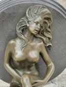 Nude Erotic Girl Legs in Air Signed Bronze Sculpture Mavchi 8" x 8"