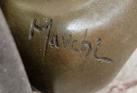 Nude Erotic Girl Legs in Air Signed Bronze Sculpture Mavchi 8" x 8"