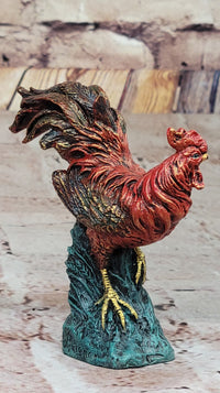 Colorful Bronze Metal Rooster Chicken Sculpture
