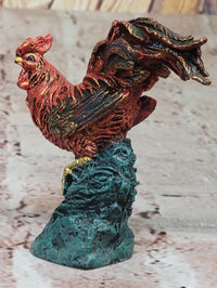 Colorful Bronze Metal Rooster Chicken Sculpture