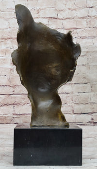 Abstract Surrealist Bust Face w/ Hand Bronze Salvador Dali