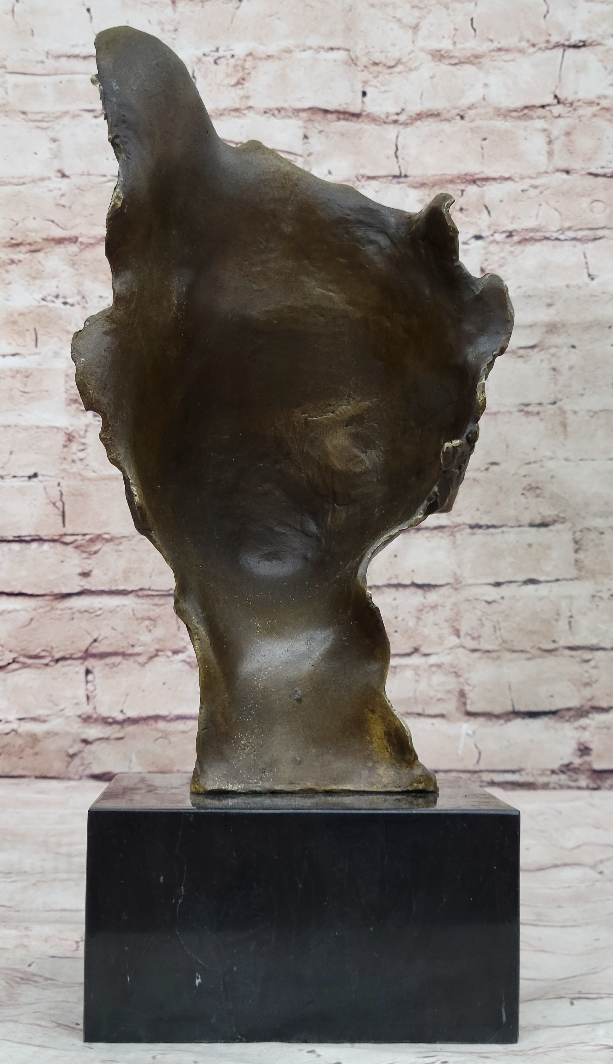 Abstract Surrealist Bust Face w/ Hand Bronze Salvador Dali
