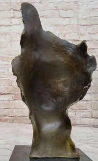 Abstract Surrealist Bust Face w/ Hand Bronze Salvador Dali