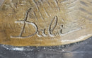 Lovers Romanic Kissing Faces Abstract Surrealist Bronze Sculpture Statue Salvador Dali on Marble Base