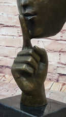 Signed Salvador Dali Abstract Girl Hush Up Bronze Sculpture