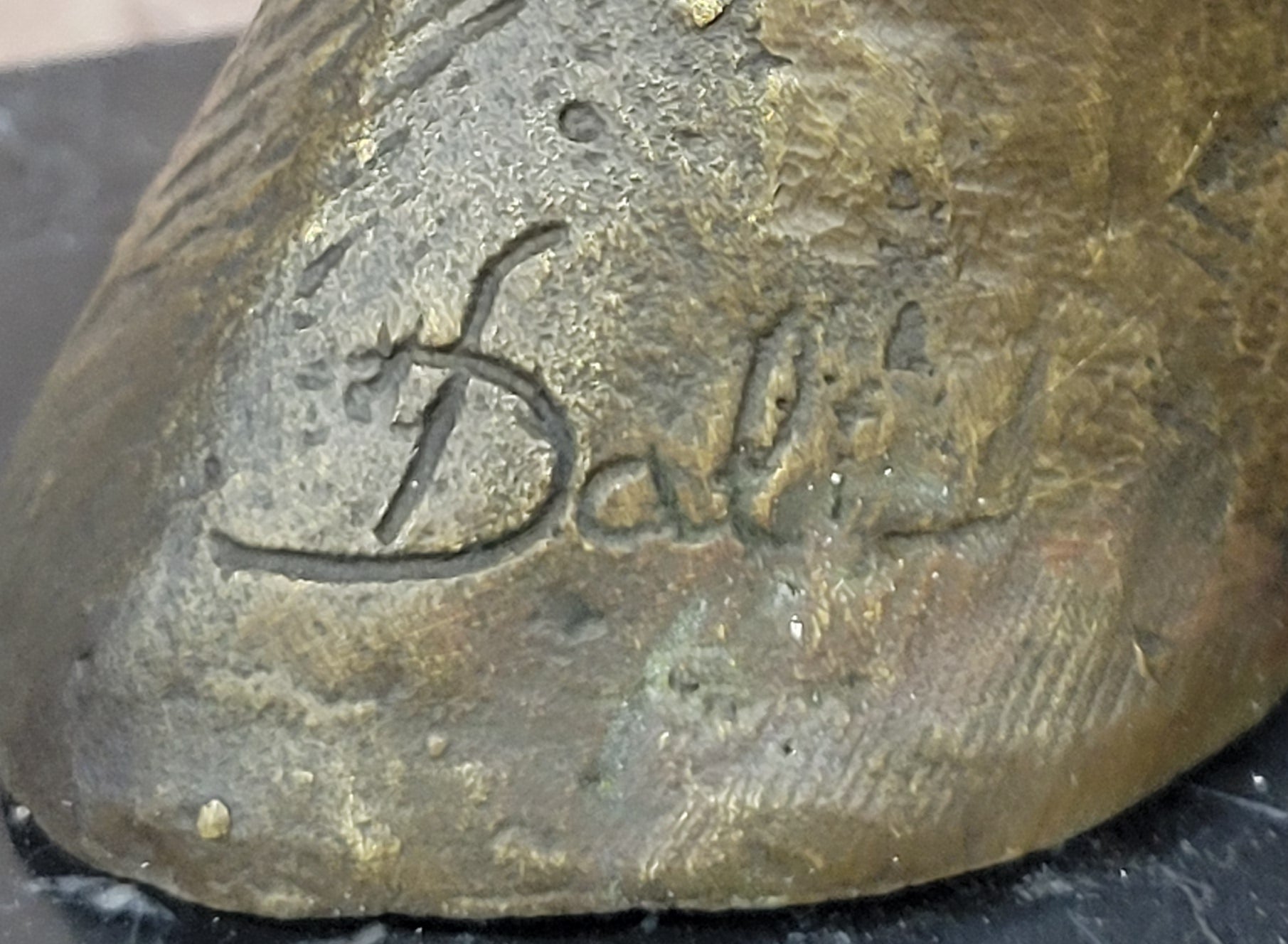 Signed Salvador Dali Abstract Girl Hush Up Bronze Sculpture