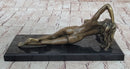 Nude Girl Laying Down Vouge Pose Model Bronze Statue Sculpture Modern Art 6" x 12"