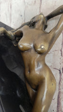 Nude Girl Laying Down Vouge Pose Model Bronze Statue Sculpture Modern Art 6" x 12"