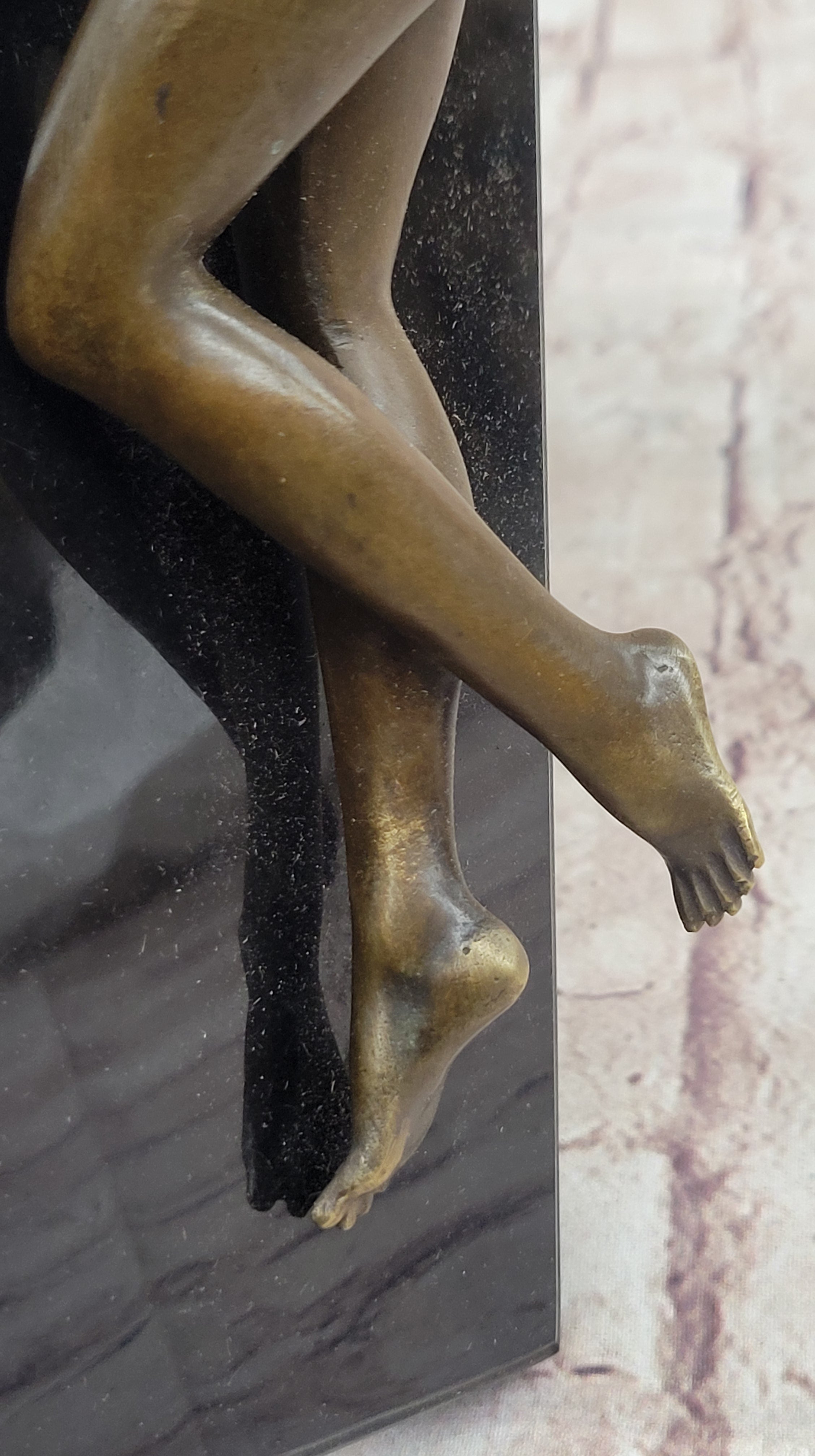 Nude Girl Laying Down Vouge Pose Model Bronze Statue Sculpture Modern Art 6" x 12"