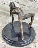 Nude Seductress Masturbating Bronze Sculpture Hot Cast Figurine Figure Home Deco