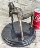 Nude Seductress Masturbating Bronze Sculpture Hot Cast Figurine Figure Home Deco