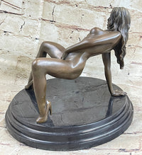 Nude Seductress Masturbating Bronze Sculpture Hot Cast Figurine Figure Home Deco