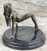 Nude Seductress Masturbating Bronze Sculpture Hot Cast Figurine Figure Home Deco