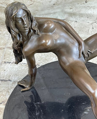 Nude Seductress Masturbating Bronze Sculpture Hot Cast Figurine Figure Home Deco