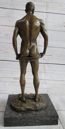 Well Endowed Muscular Nude Male Figure Gay Art Bronze Statue Sculpture Mavchi 13" x 6"