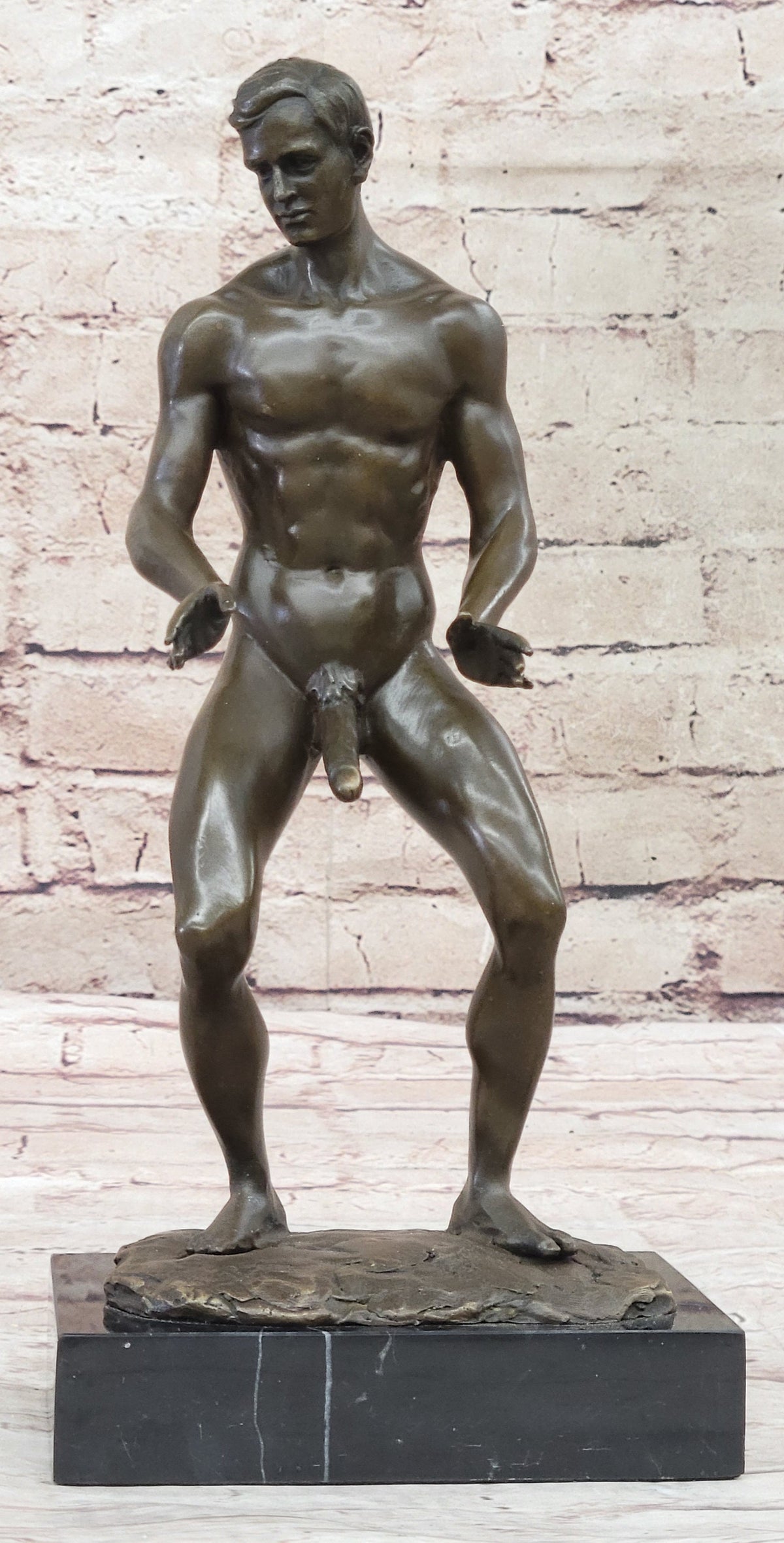 Love You This Much Nude Male Figure Bronze Sculpture Gay Art 12" x 6"