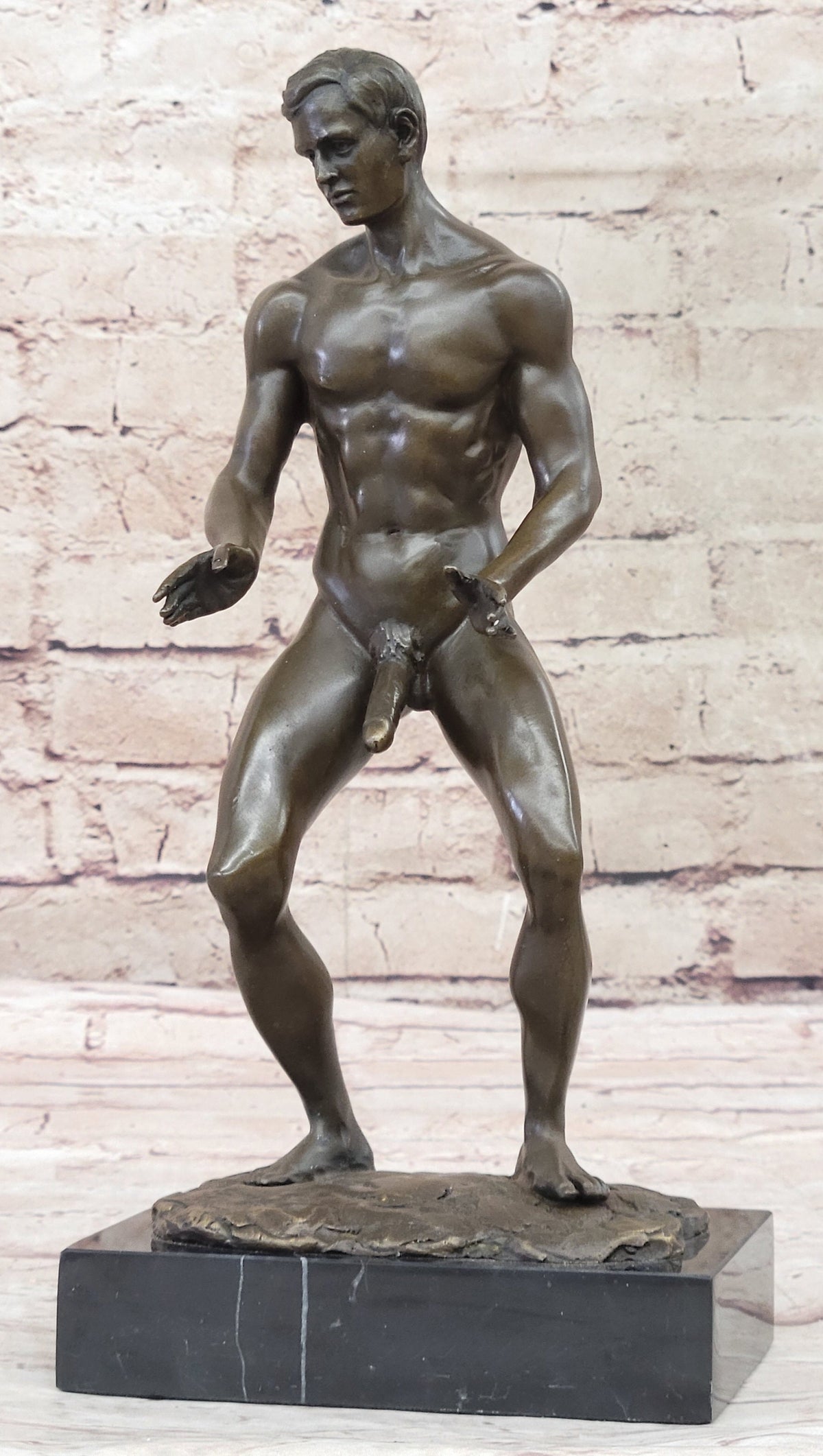 Love You This Much Nude Male Figure Bronze Sculpture Gay Art 12" x 6"