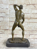 Hot Cast Bronze Nude Man Sexual Pose Erotic Art by Mavchi