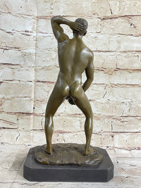 Hot Cast Bronze Nude Man Sexual Pose Erotic Art by Mavchi