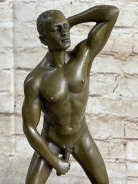 Hot Cast Bronze Nude Man Sexual Pose Erotic Art by Mavchi