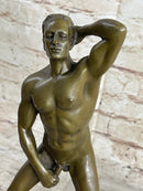 Hot Cast Bronze Nude Man Sexual Pose Erotic Art by Mavchi