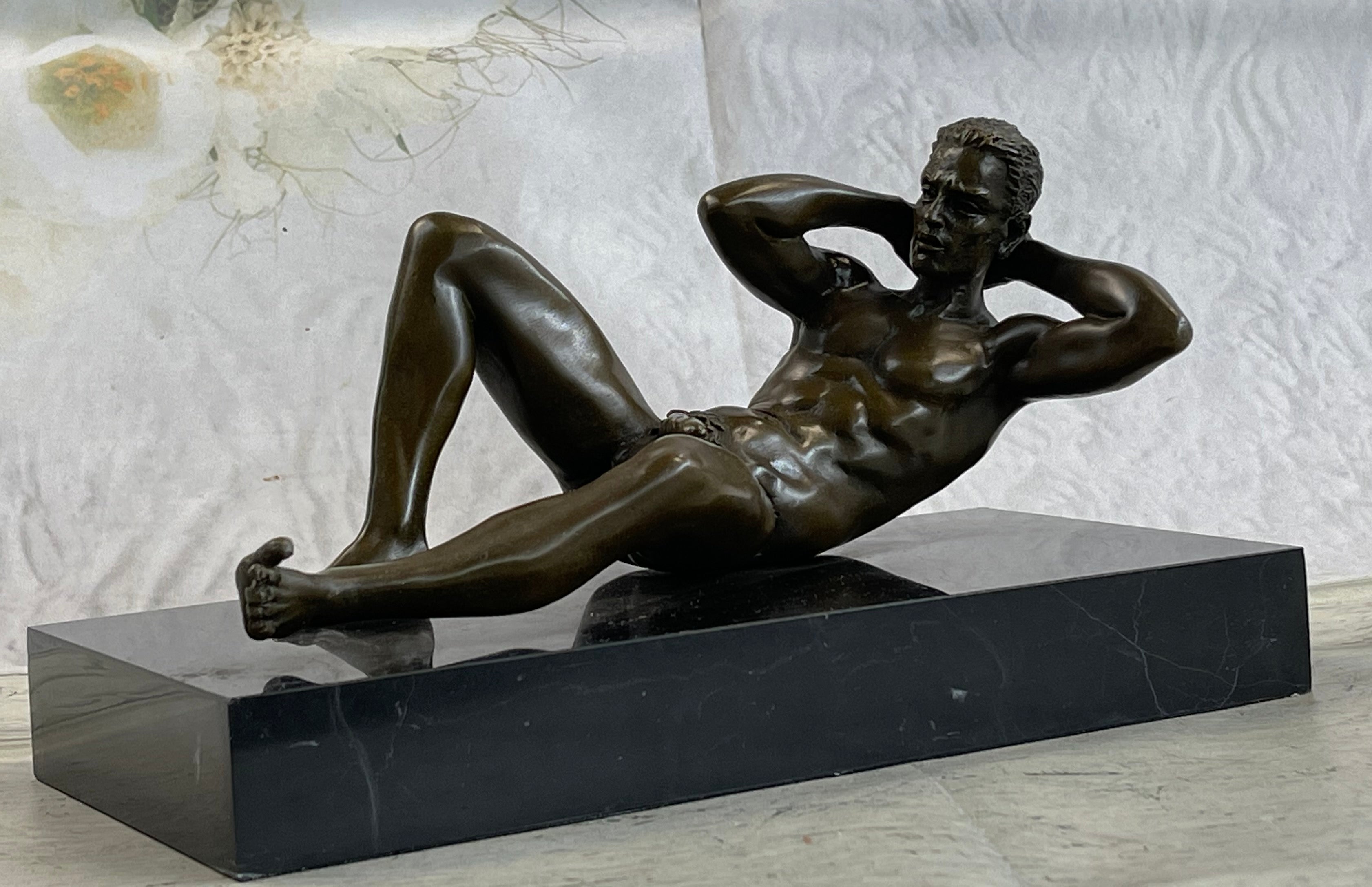 Male Model Sexy Pose Bronze Sculpture Statue Figure Bronze Sculpture Original Gay Erotic Art