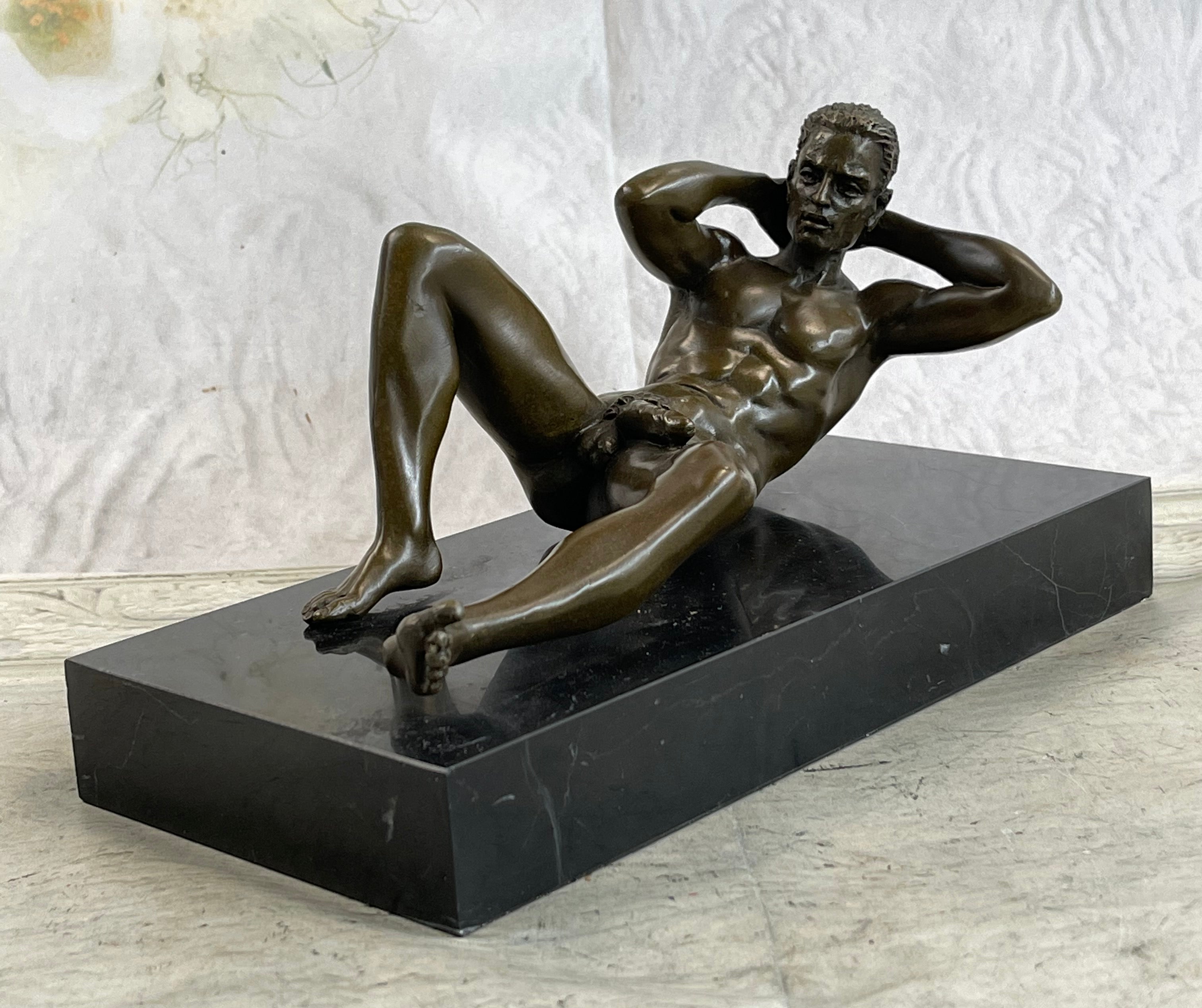 Male Model Sexy Pose Bronze Sculpture Statue Figure Bronze Sculpture Original Gay Erotic Art