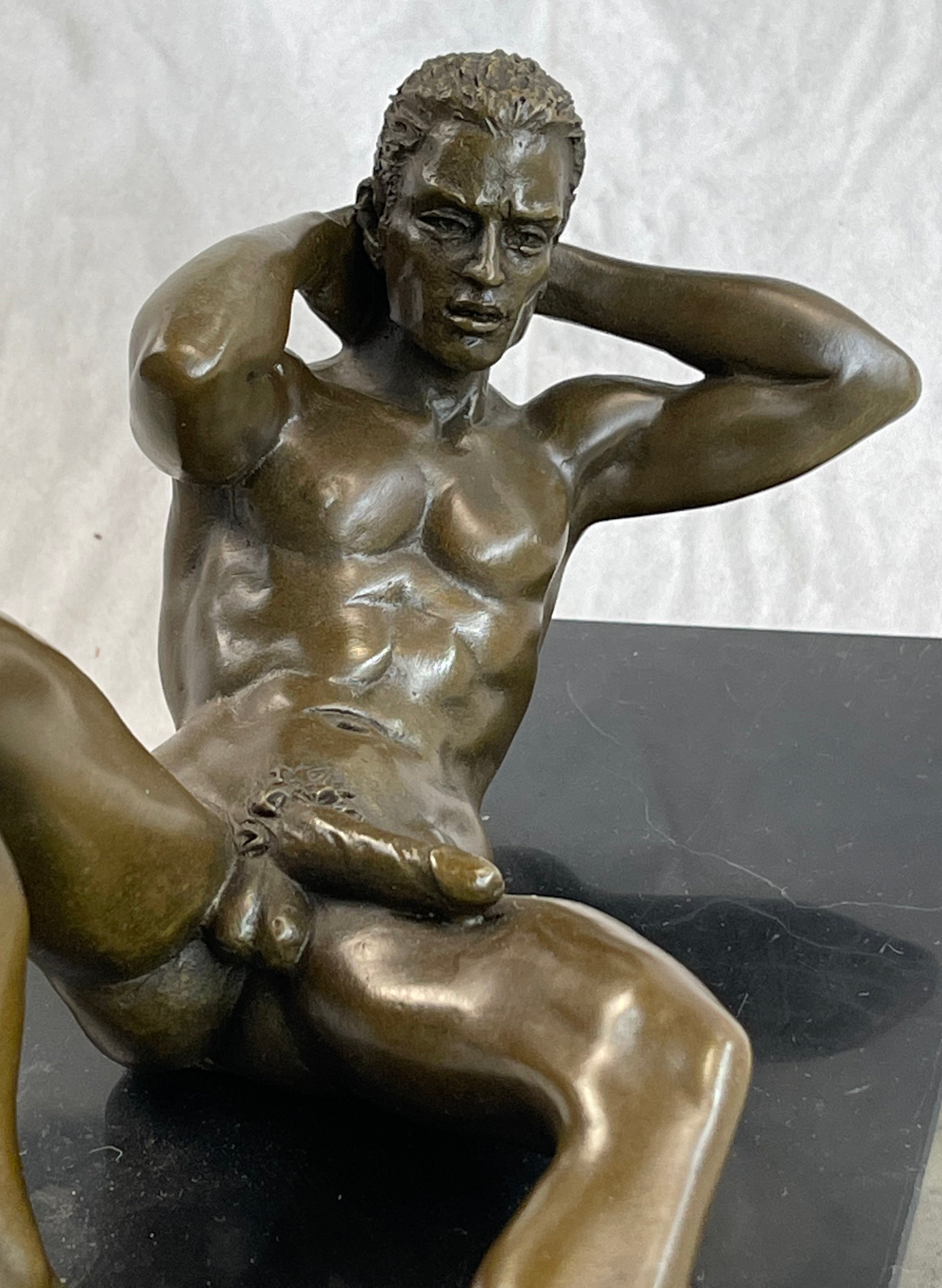 Male Model Sexy Pose Bronze Sculpture Statue Figure Bronze Sculpture Original Gay Erotic Art