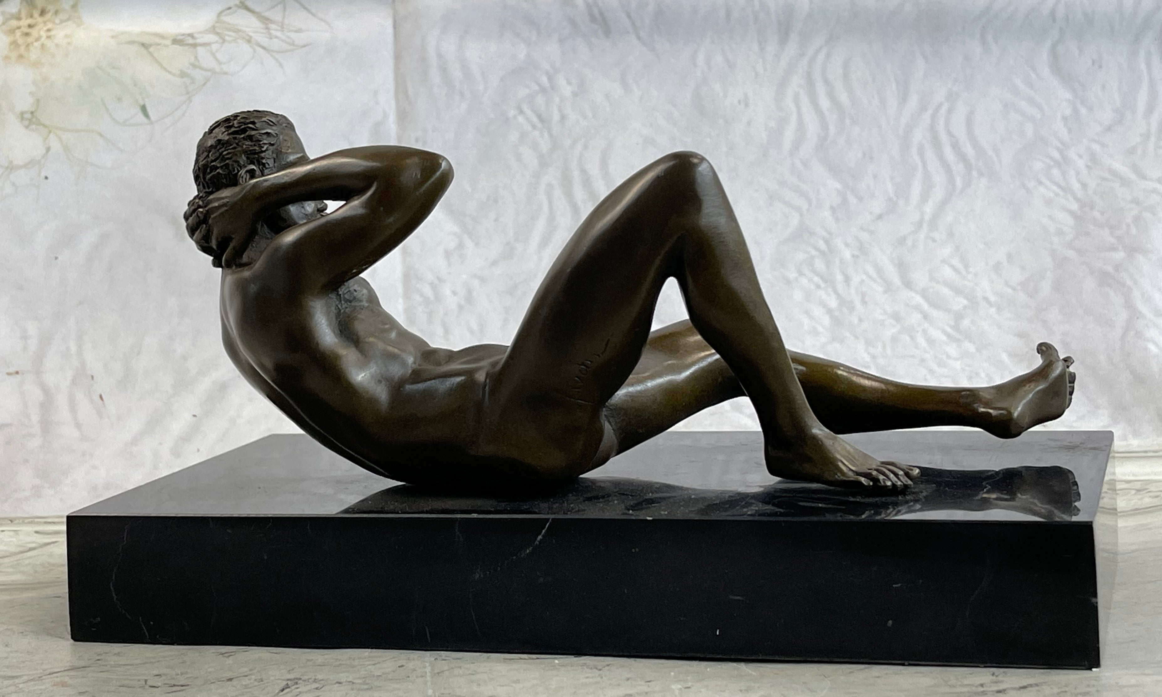 Male Model Sexy Pose Bronze Sculpture Statue Figure Bronze Sculpture Original Gay Erotic Art