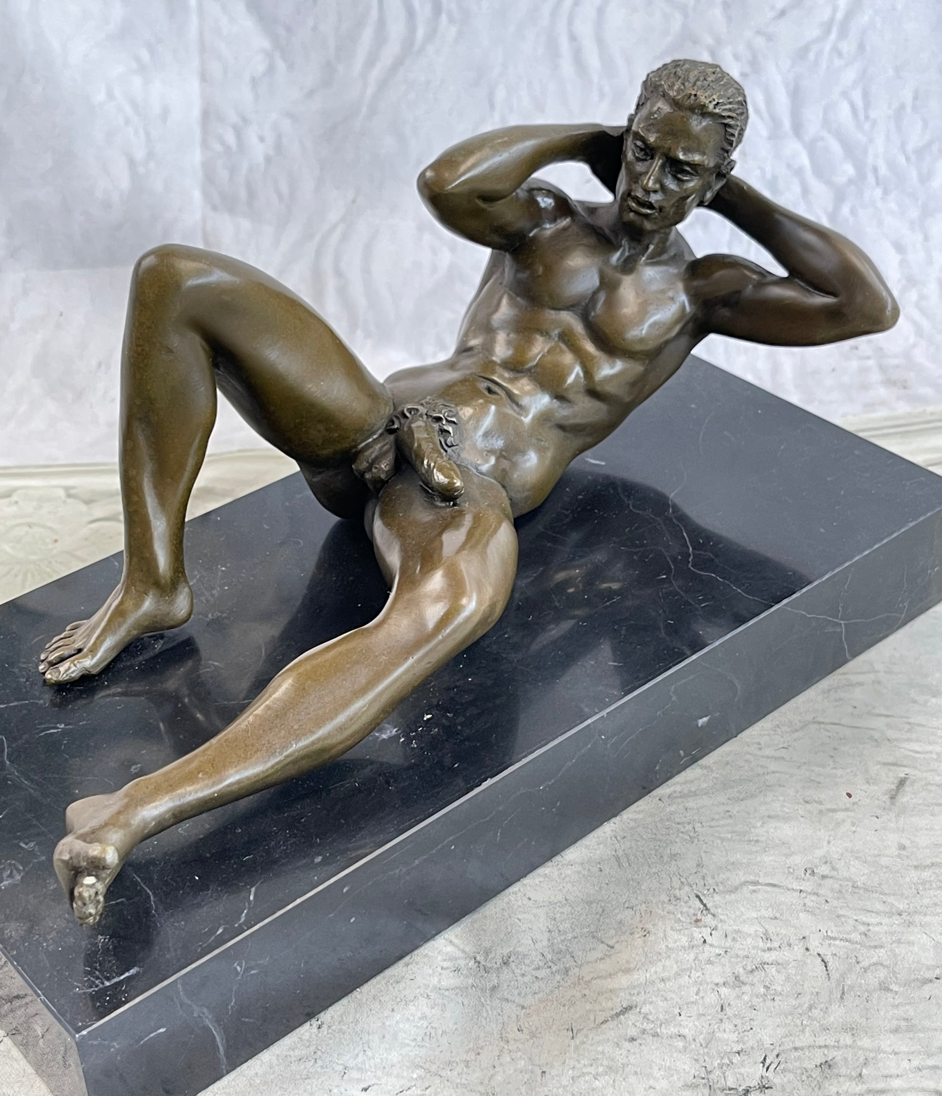 Male Model Sexy Pose Bronze Sculpture Statue Figure Bronze Sculpture Original Gay Erotic Art