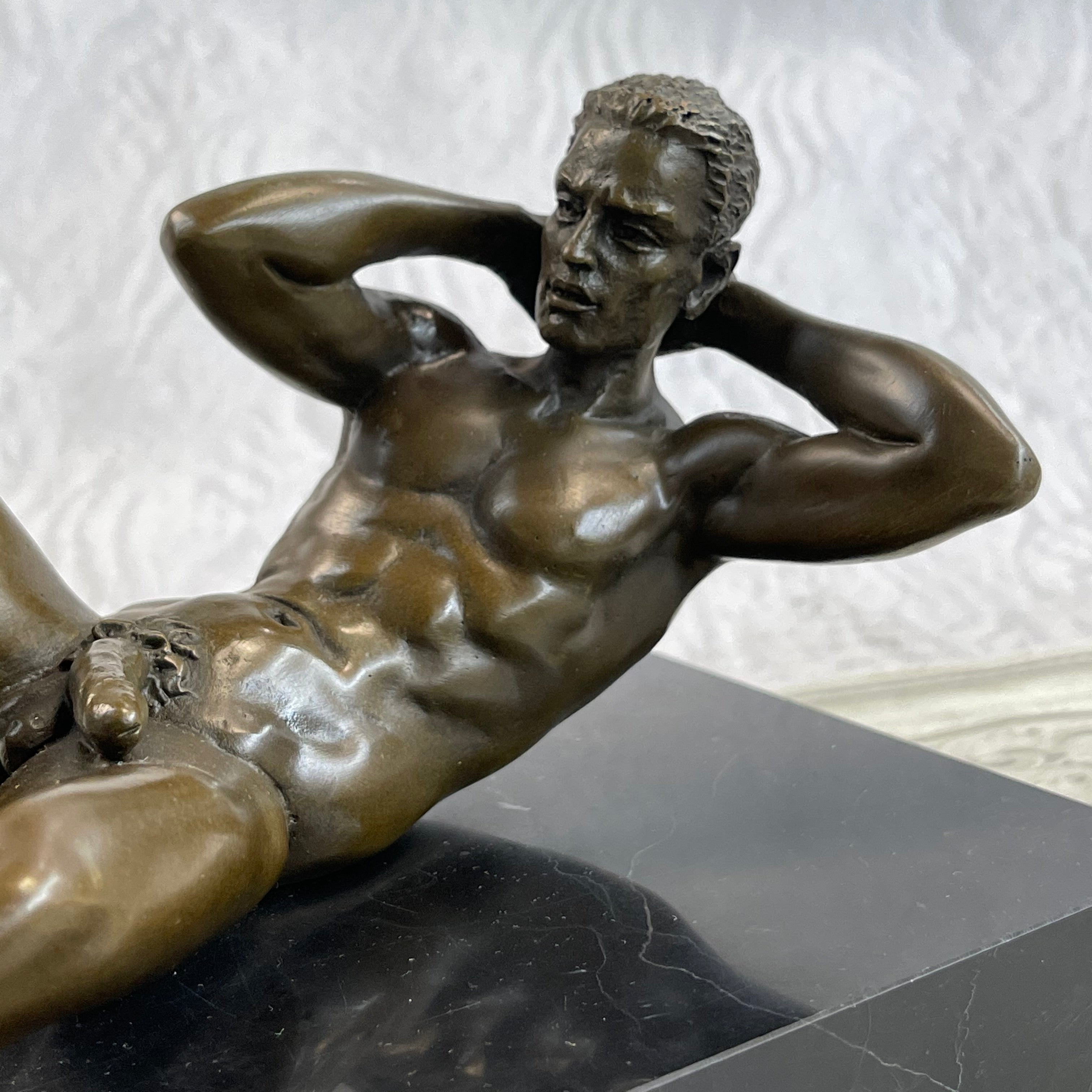 Male Model Sexy Pose Bronze Sculpture Statue Figure Bronze Sculpture Original Gay Erotic Art