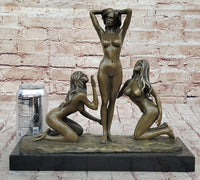 Three 3 Sexy Nude Women Trio Models Bronze Sculpture Mavchi Erotic Art