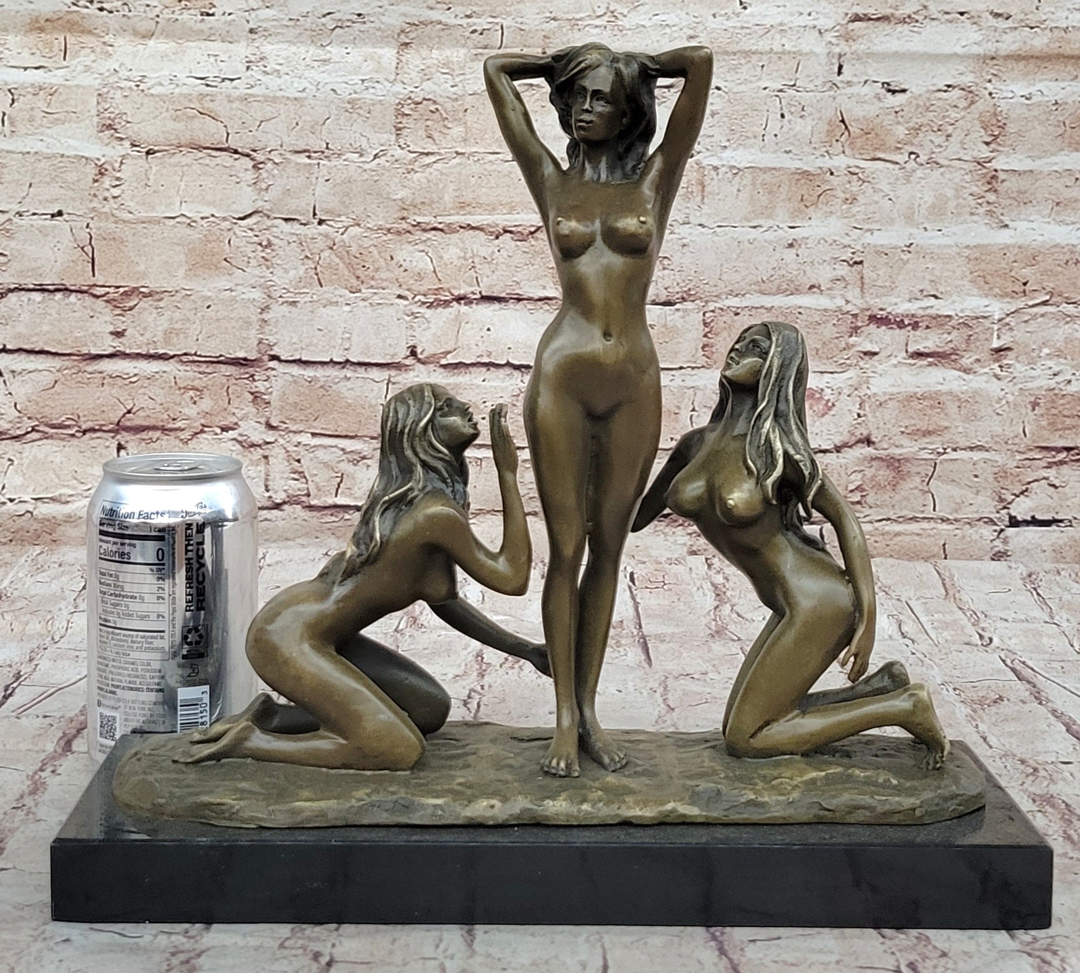 Three 3 Sexy Nude Women Trio Models Bronze Sculpture Mavchi Erotic Art